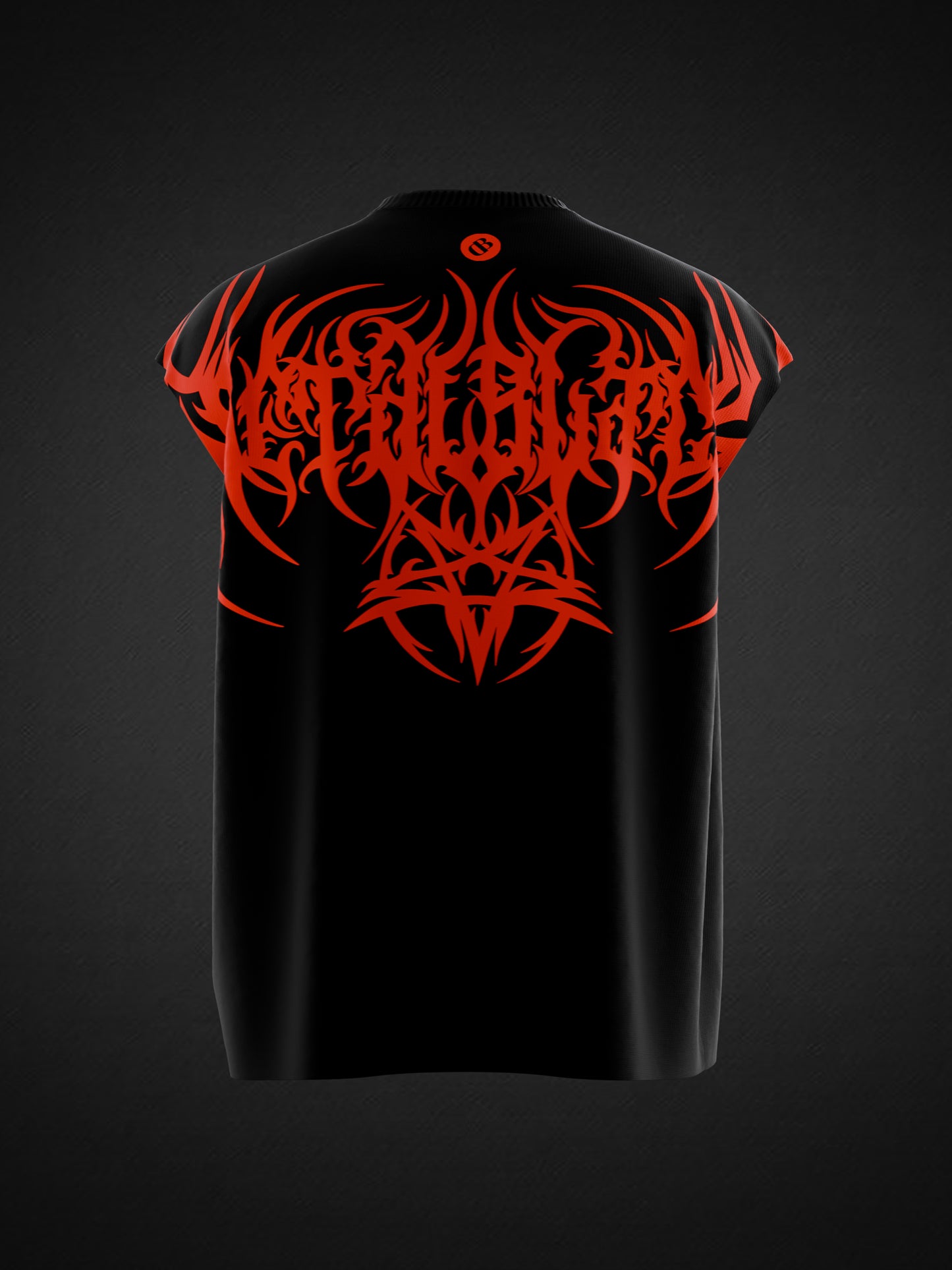 RED METAL BLACK UNISEX BOXY VEST