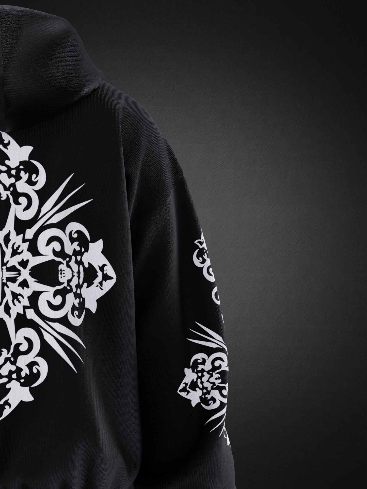 MOSAIC BLACK OVERSIZED HOODIE