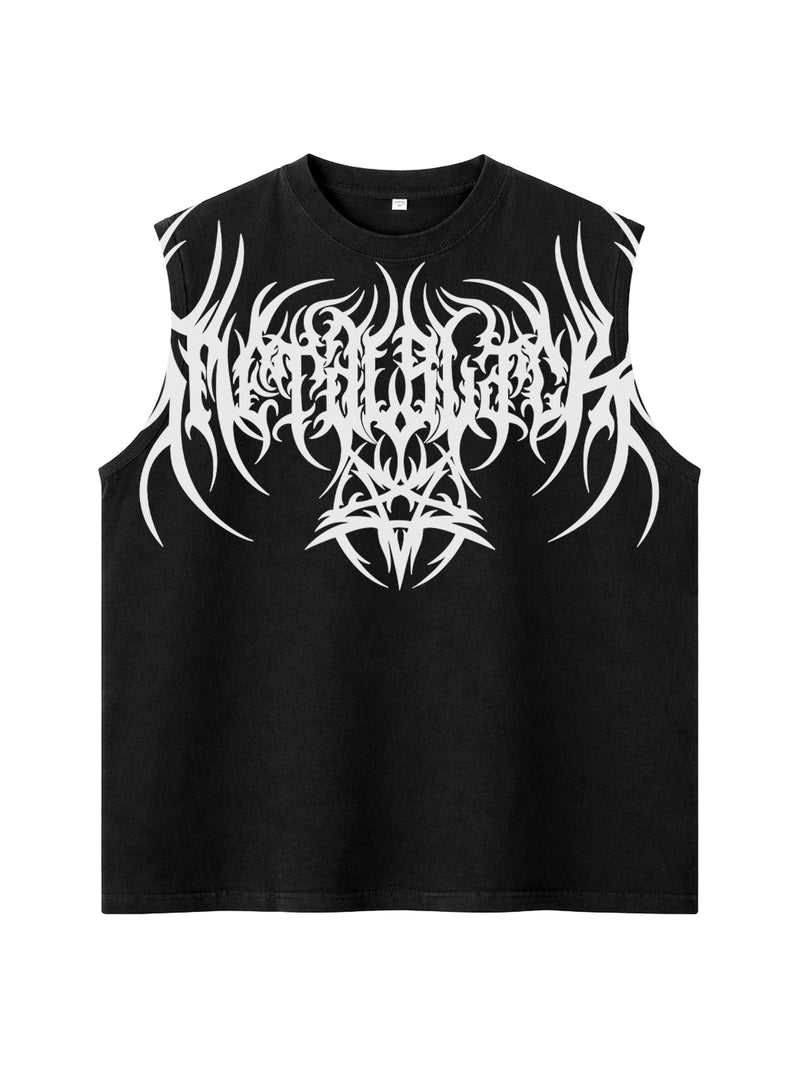 METAL BLACK UNISEX BOXY VEST
