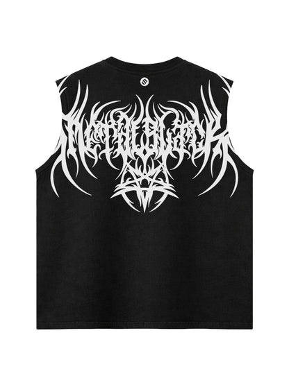 METAL BLACK UNISEX BOXY VEST