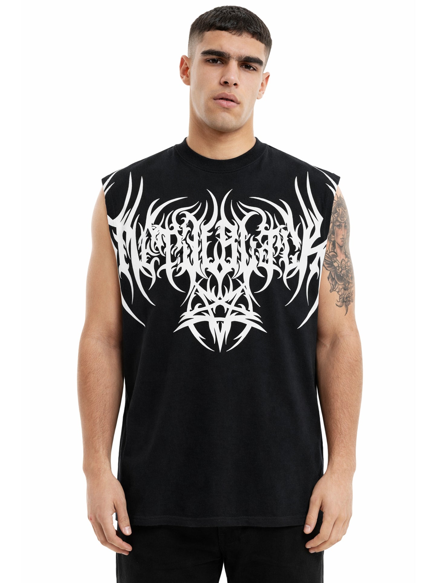 METAL BLACK UNISEX BOXY VEST