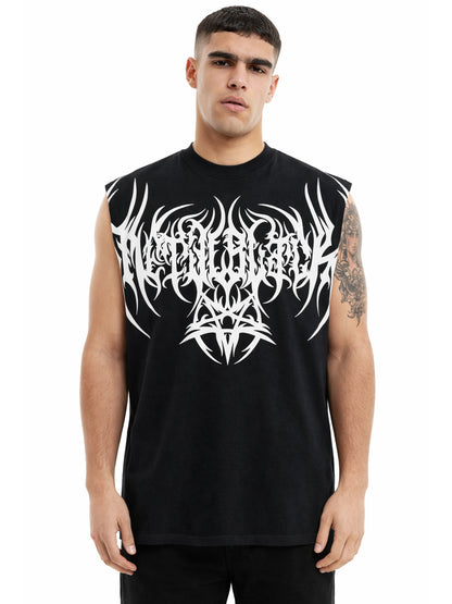 METAL BLACK UNISEX BOXY VEST