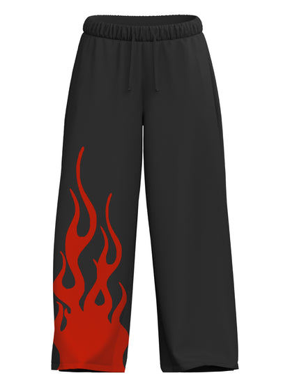 RED FLAME UNISEX BAGGY FIT SWEATPANTS